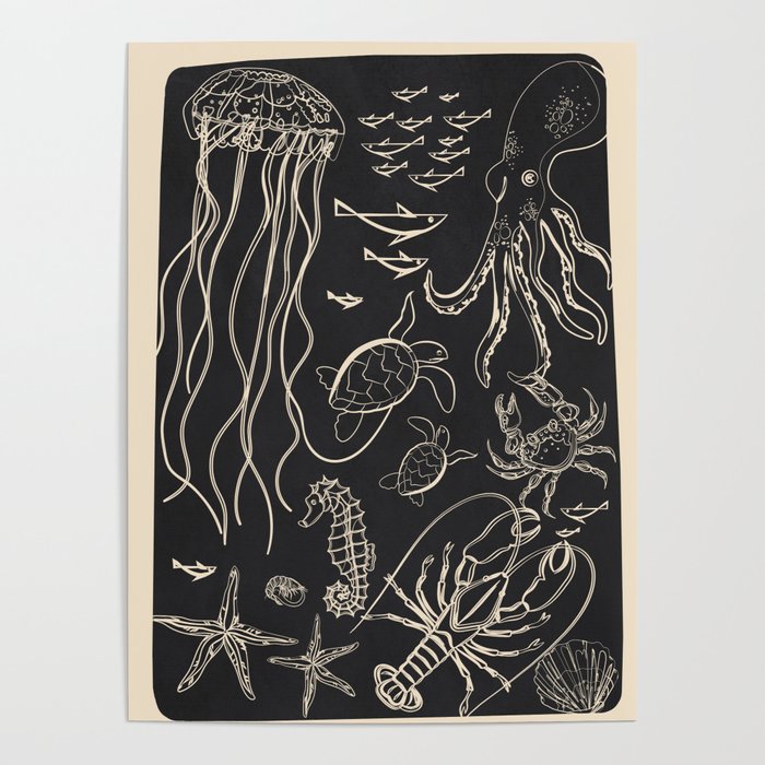 Minimal Sea Life 1 Poster Gallery Image 4