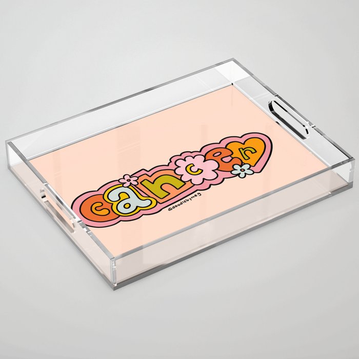 Cancer Zodiac Doodle Letters Acrylic Tray Gallery Image 1