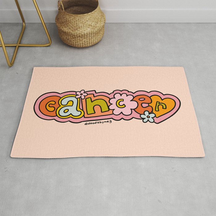 Cancer Zodiac Doodle Letters Rug Gallery Image 1
