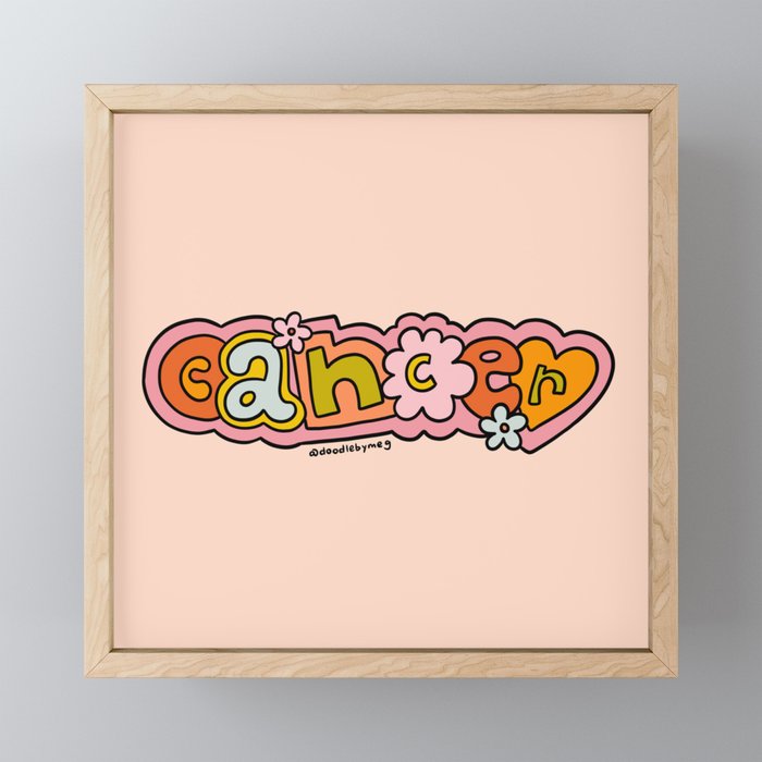 Cancer Zodiac Doodle Letters Mini Art Print Gallery Image 1