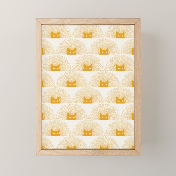 Good Meowning Pattern Mini Art Print Gallery Image 1