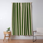 Green And Cream Stripes And Flowers Window Curtain Gallery Image 5