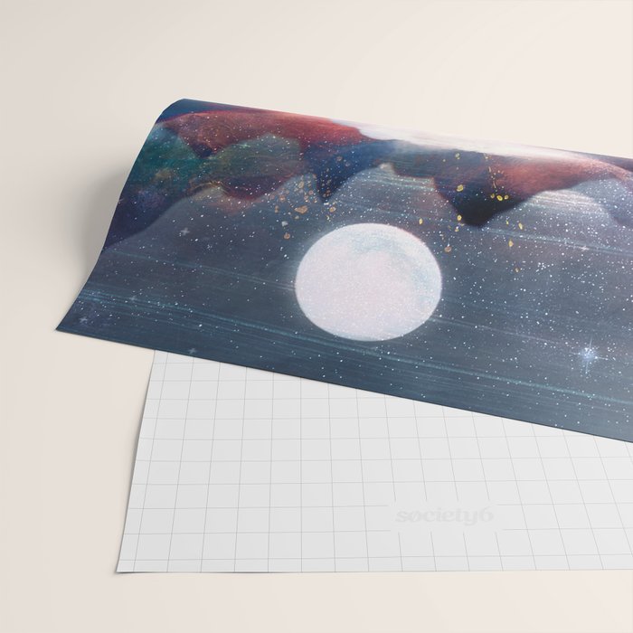 Mountain Lake Under the Stars Wrapping Paper Gallery Image 2