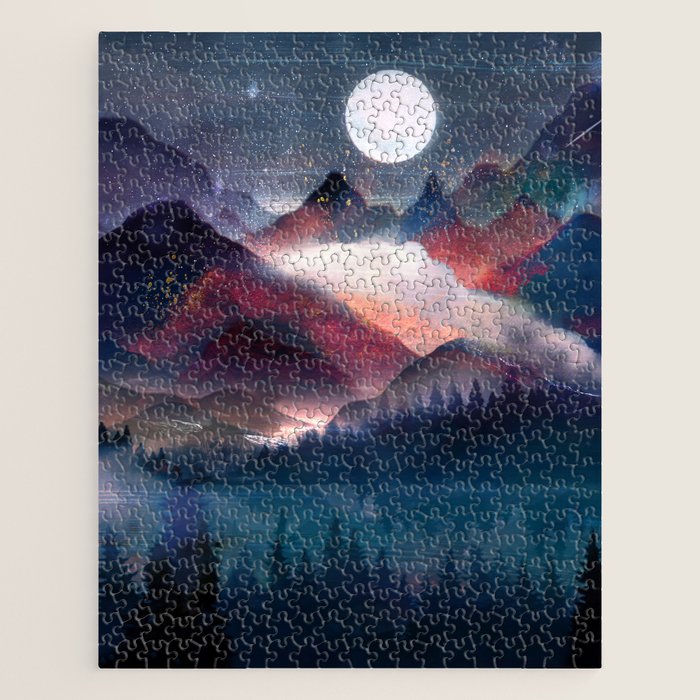 Mountain Lake Under the Stars Jigsaw Puzzle Gallery Image 1