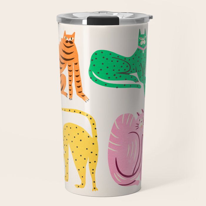 Pop Cats: Modern Collage Pop Art Travel Mug Gallery Image 1