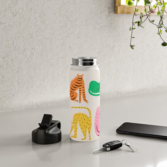 Pop Cats: Modern Collage Pop Art Water Bottle Gallery Image 4