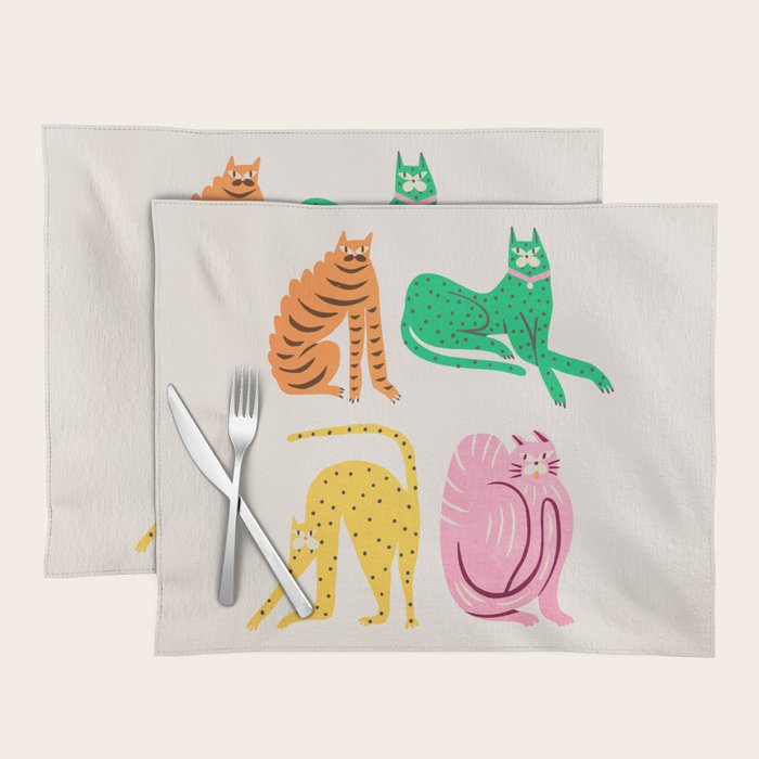 Pop Cats: Modern Collage Pop Art Placemat Gallery Image 1