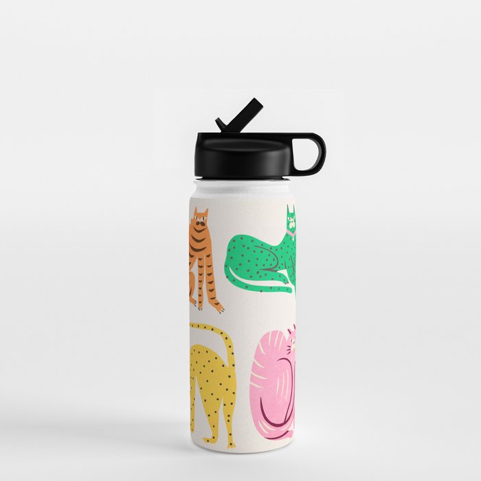 Pop Cats: Modern Collage Pop Art Water Bottle Gallery Image 1