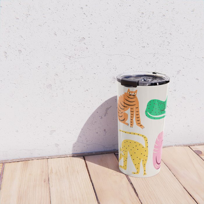 Pop Cats: Modern Collage Pop Art Travel Mug Gallery Image 4