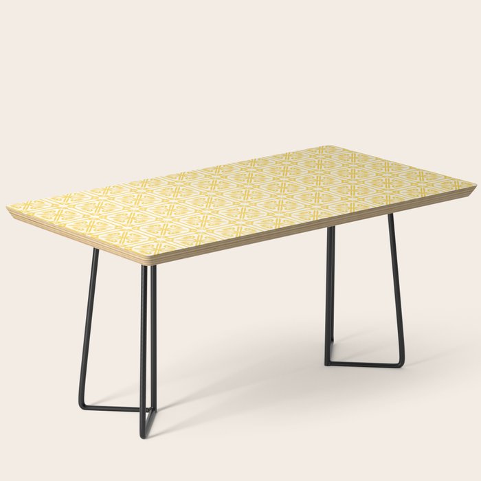 Nouveau Spanish Tile Pattern in Yellow and Cream Coffee Table Gallery Image 1
