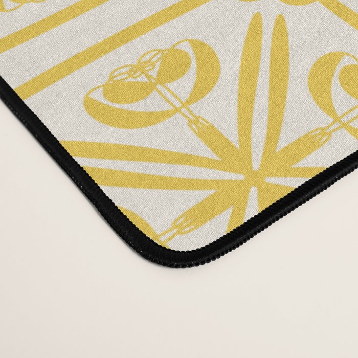 Nouveau Spanish Tile Pattern in Yellow and Cream Desk Mat Gallery Image 4