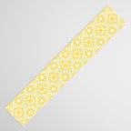 Nouveau Spanish Tile Pattern in Yellow and Cream Table Runner Gallery Image 3