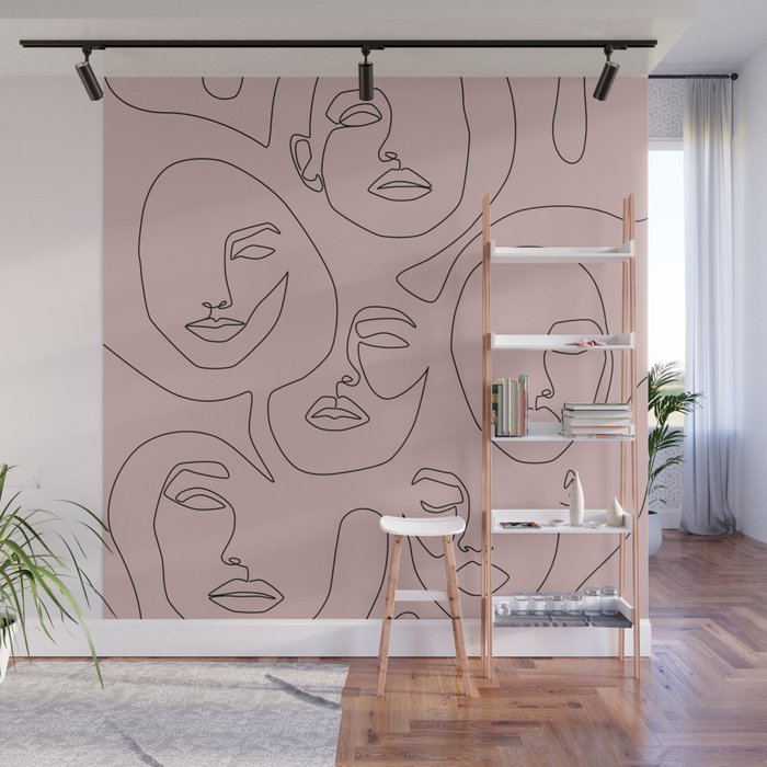 Blush Faces Wall Mural Gallery Image 1