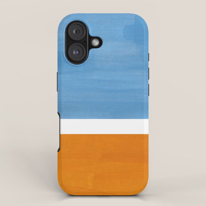 Rothko Minimalist Abstract Mid Century Color Black Square Periwinkle Yellow Ochre iPhone Case Gallery Image 1