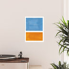 Rothko Minimalist Abstract Mid Century Color Black Square Periwinkle Yellow Ochre Poster Gallery Image 2