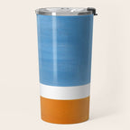 Rothko Minimalist Abstract Mid Century Color Black Square Periwinkle Yellow Ochre Travel Mug Gallery Image 2