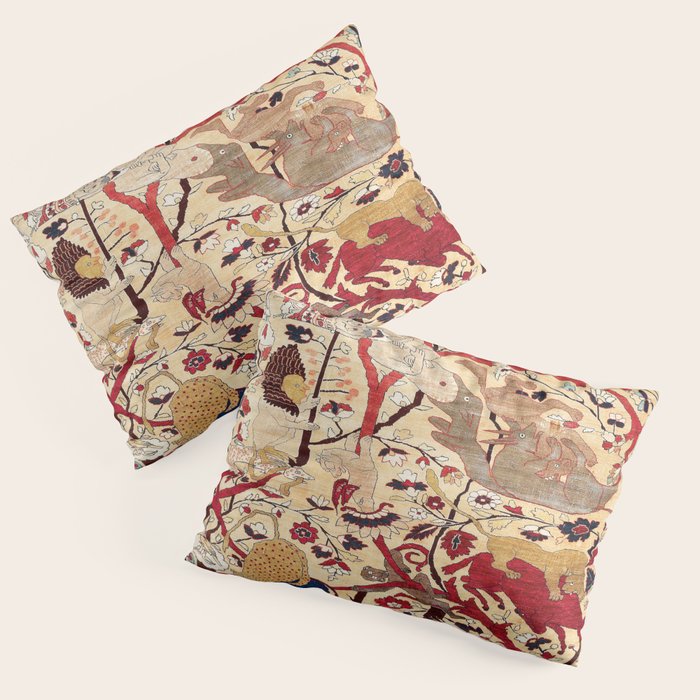 Heriz Azerbaijan Northwest Persian Silk Animal Rug Print Pillow Sham Gallery Image 3