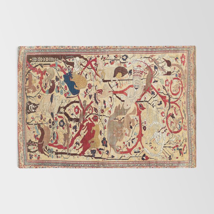 Heriz Azerbaijan Northwest Persian Silk Animal Rug Print Rug Gallery Image 2