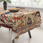 Heriz Azerbaijan Northwest Persian Silk Animal Rug Print Tablecloth Gallery Image 3