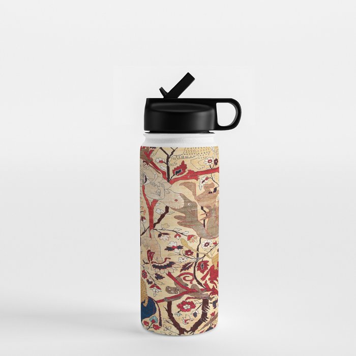 Heriz Azerbaijan Northwest Persian Silk Animal Rug Print Water Bottle Gallery Image 1