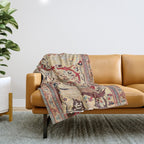 Heriz Azerbaijan Northwest Persian Silk Animal Rug Print Throw Blanket Gallery Image 1