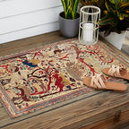 Heriz Azerbaijan Northwest Persian Silk Animal Rug Print Outdoor Rug Gallery Image 2