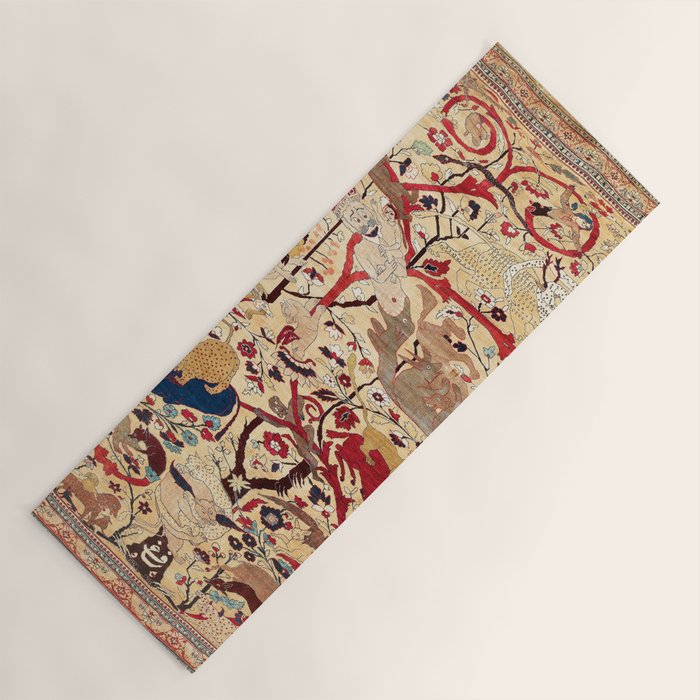 Heriz Azerbaijan Northwest Persian Silk Animal Rug Print Yoga Mat Gallery Image 1
