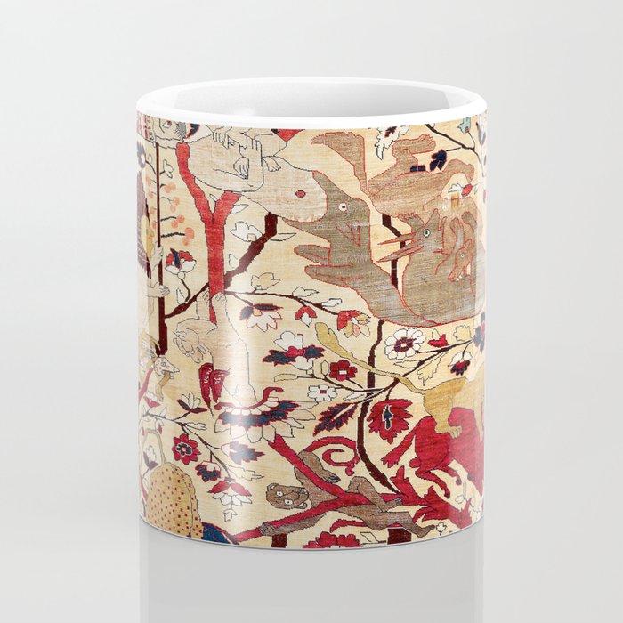 Heriz Azerbaijan Northwest Persian Silk Animal Rug Print Coffee Mug Gallery Image 4