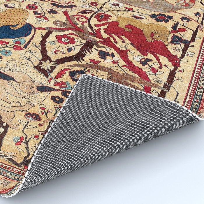 Heriz Azerbaijan Northwest Persian Silk Animal Rug Print Rug Gallery Image 4