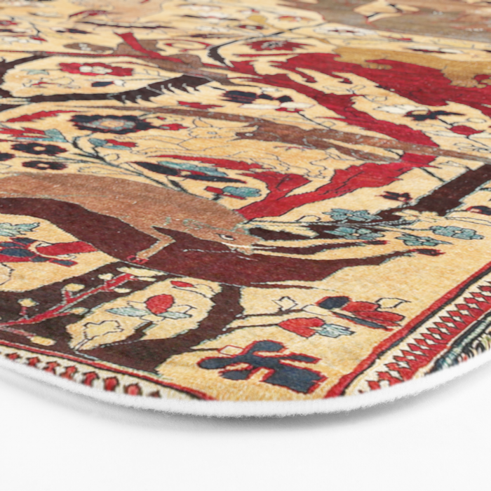 Heriz Azerbaijan Northwest Persian Silk Animal Rug Print Bath Mat Gallery Image 3