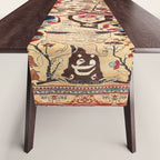Heriz Azerbaijan Northwest Persian Silk Animal Rug Print Table Runner Gallery Image 1
