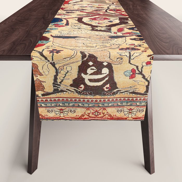 Heriz Azerbaijan Northwest Persian Silk Animal Rug Print Table Runner Gallery Image 1