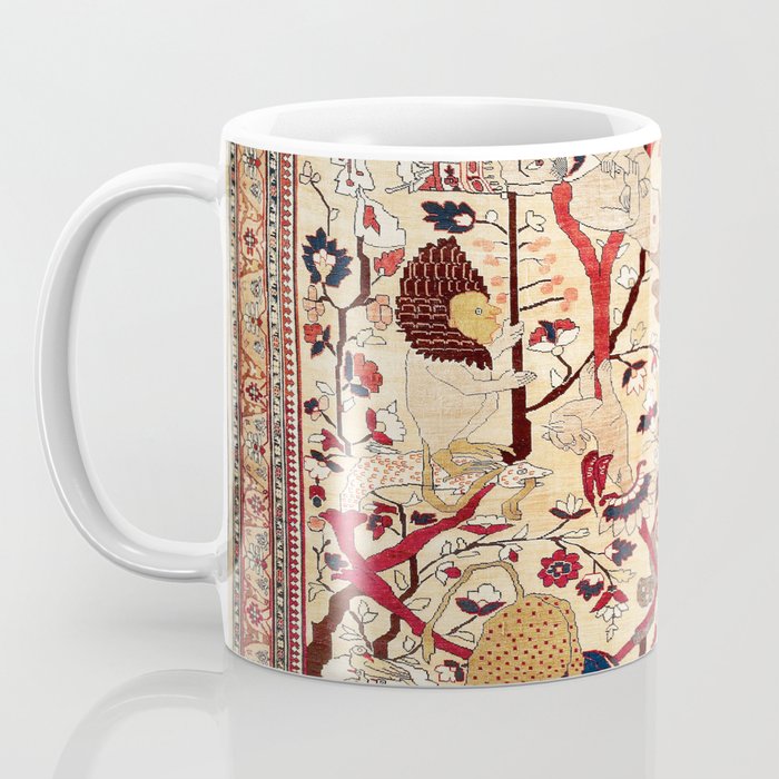 Heriz Azerbaijan Northwest Persian Silk Animal Rug Print Coffee Mug Gallery Image 3
