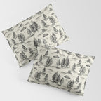 Black Alien Abduction Toile De Jouy Pattern Pillow Sham Gallery Image 3