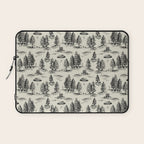 Black Alien Abduction Toile De Jouy Pattern Laptop Sleeve Gallery Image 1