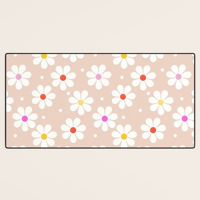 Seventies Daisies Pattern Desk Mat Gallery Image 3