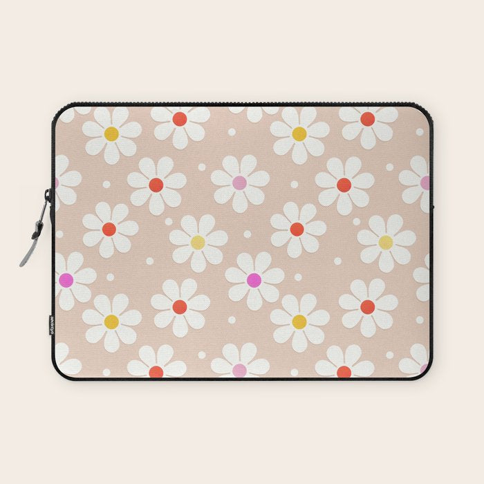 Seventies Daisies Pattern Laptop Sleeve Gallery Image 1
