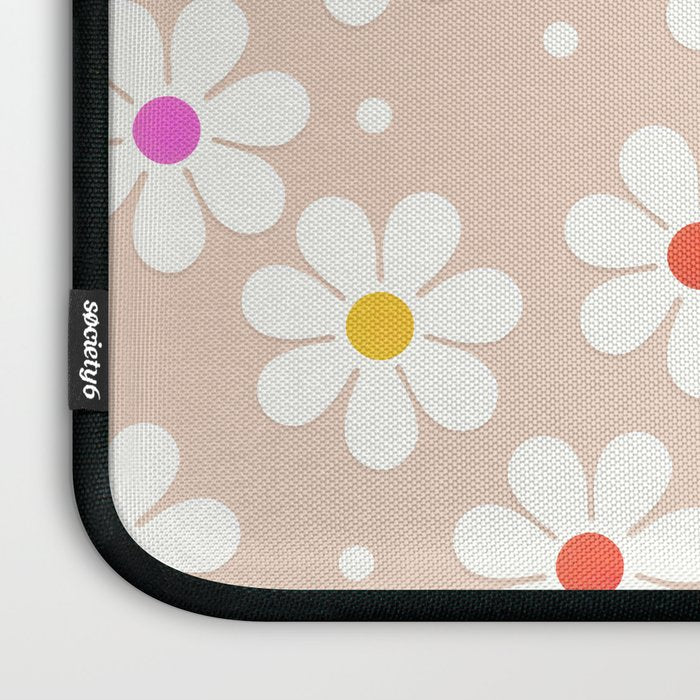 Seventies Daisies Pattern Laptop Sleeve Gallery Image 3