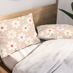 Seventies Daisies Pattern Pillow Sham Gallery Image 2