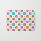 Colorful Checkerboard 80s - Pastel Colors Bath Mat Gallery Image 1