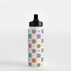 Colorful Checkerboard 80s - Pastel Colors Water Bottle Gallery Image 2