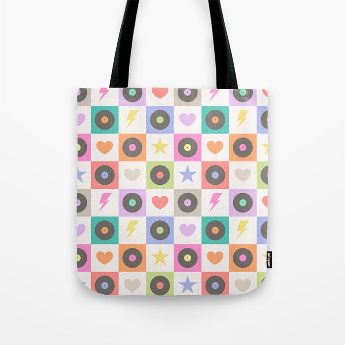 Colorful Checkerboard 80s - Pastel Colors Tote Bag Gallery Image 1