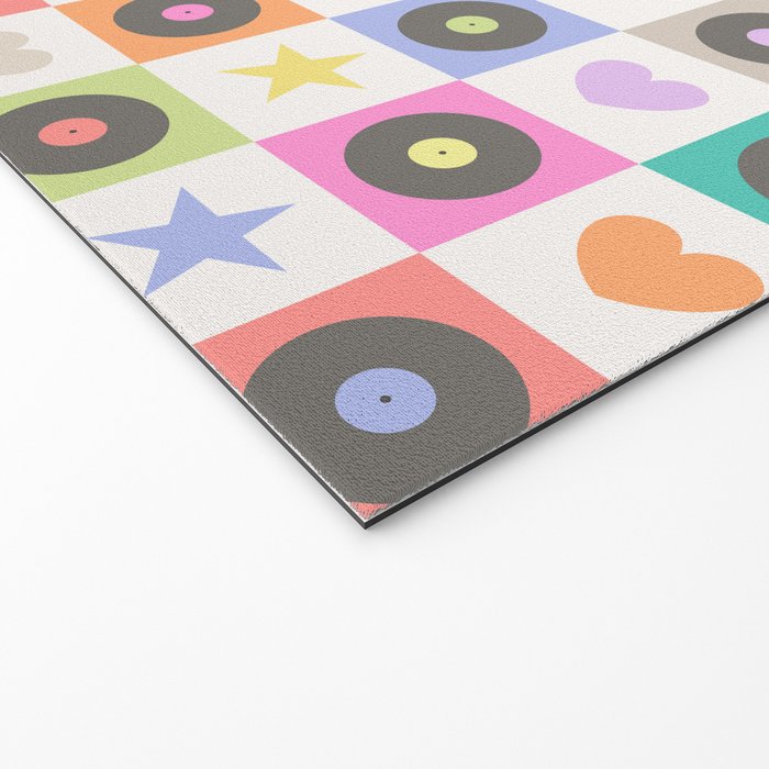 Colorful Checkerboard 80s - Pastel Colors Welcome Mat Gallery Image 2