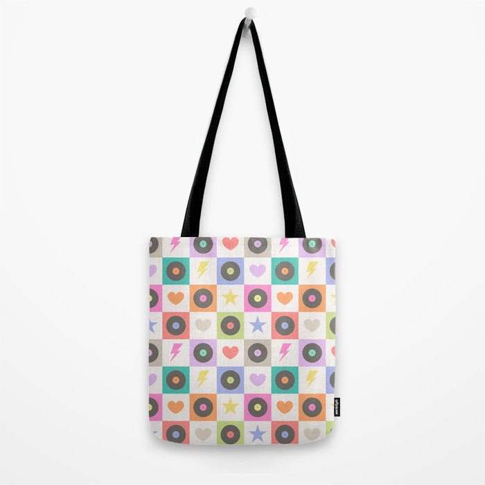 Colorful Checkerboard 80s - Pastel Colors Tote Bag Gallery Image 2