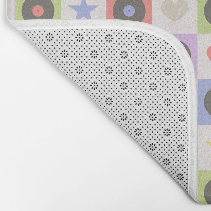 Colorful Checkerboard 80s - Pastel Colors Bath Mat Gallery Image 2