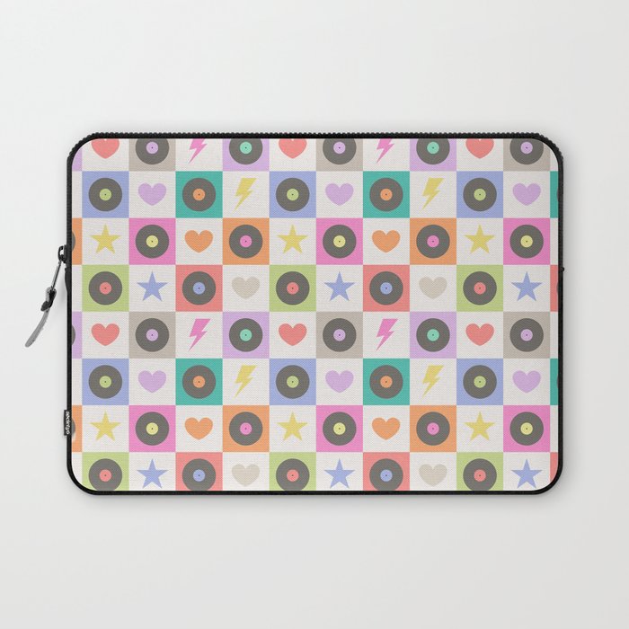 Colorful Checkerboard 80s - Pastel Colors Laptop Sleeve Gallery Image 1