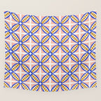 Palm Springs Orchid Tile - Pink and Cobalt Wall Tapestry Gallery Image 4