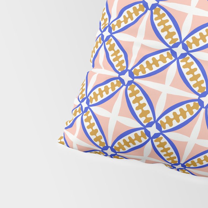 Palm Springs Orchid Tile - Pink and Cobalt Pillow Sham Gallery Image 4