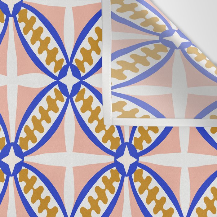 Palm Springs Orchid Tile - Pink and Cobalt Wall Tapestry Gallery Image 3