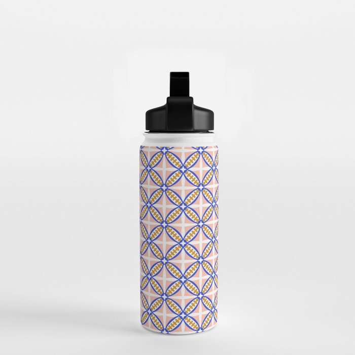 Palm Springs Orchid Tile - Pink and Cobalt Water Bottle Gallery Image 2